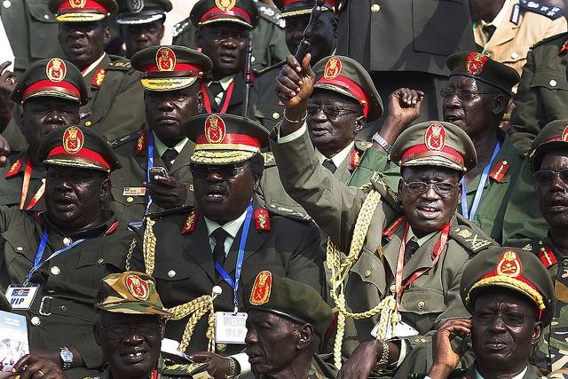 Etelä-Sudanin sotilasjohtajat kokoontuivat vuonna 2011, ennen kuin sisäinen kahtiajako ja sisällissota puhkesi (Kuva: Steve Evans/Flickr)